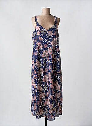 Robe longue imprimé fantaisie sans manche bleu LOLA ESPELETA femme