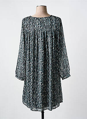 Robe mi-longue coupe fluide manches longues vert DEELUXE femme