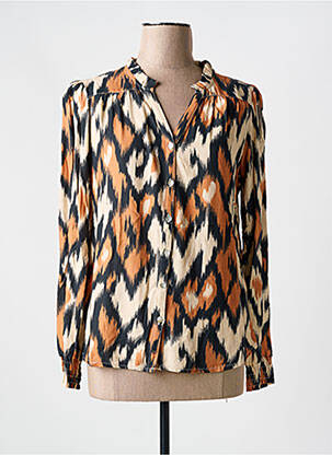 Blouse imprimé fantaisie manches longues beige C'EST BEAU LA VIE femme