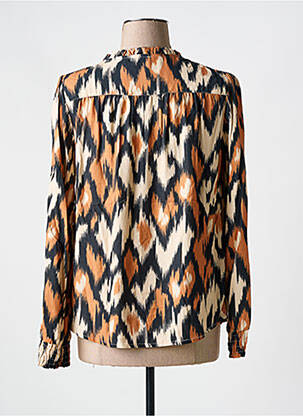Blouse imprimé fantaisie manches longues beige C'EST BEAU LA VIE femme
