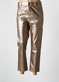 Pantalon 7/8 fermeture zippée sous rabat boutonné or GRACIELA femme
