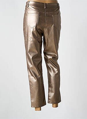 Pantalon 7/8 fermeture zippée sous rabat boutonné or GRACIELA femme
