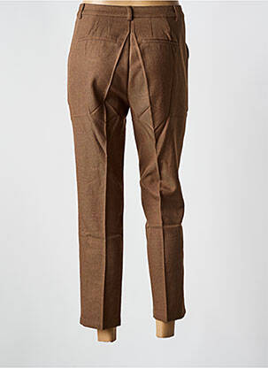 Pantalon 7/8 fermeture zippée sous rabat boutonné marron SARAH JOHN femme