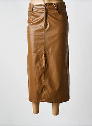 Jupe longue coupe droite marron GRACIELA femme