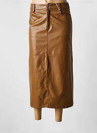 Jupe longue coupe droite marron GRACIELA femme