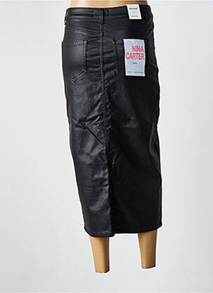Jupe longue coupe droite noir NINA CARTER femme