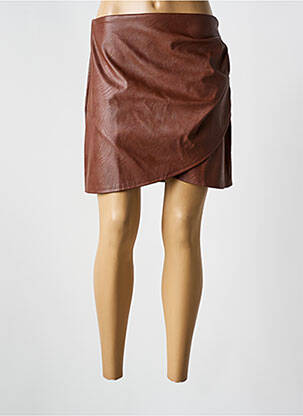 Jupe courte coupe droite marron ADILYNN femme