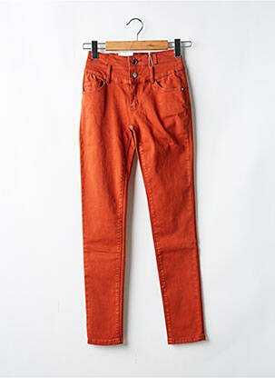 Pantalon slim poches orange C'EST BEAU LA VIE femme