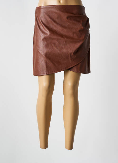 Jupe courte marron ADILYNN pour femme