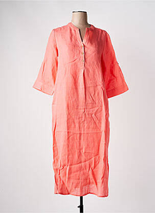 Robe mi-longue manches courtes manches courtes orange CREAM femme