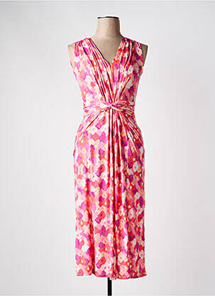 Robe mi-longue sans manche sans manche rose JULIE GUERLANDE femme