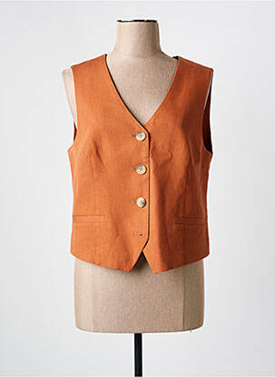 Gilet sans manche doublure marron C'EST BEAU LA VIE femme