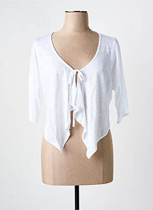 Boléro fermeture liens à nouer blanc MALOKA femme