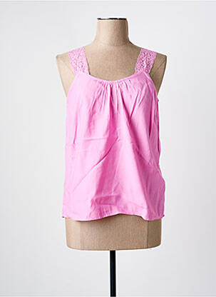 Top coupe fluide fines bretelles rose CREAM femme
