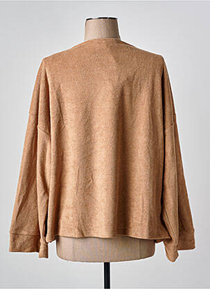 Pull coupe droite manches longues marron CREAM femme