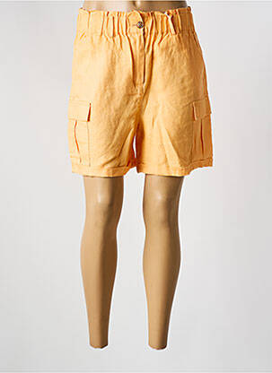 Short fermeture zippée sous rabat boutonné orange C'EST BEAU LA VIE femme