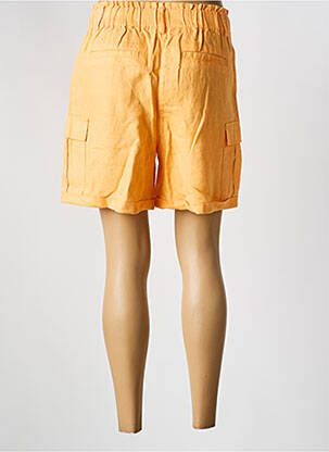 Short fermeture zippée sous rabat boutonné orange C'EST BEAU LA VIE femme