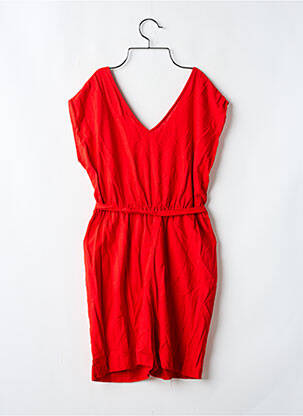 Combishort coupe cintrée manches courtes rouge CREAM femme