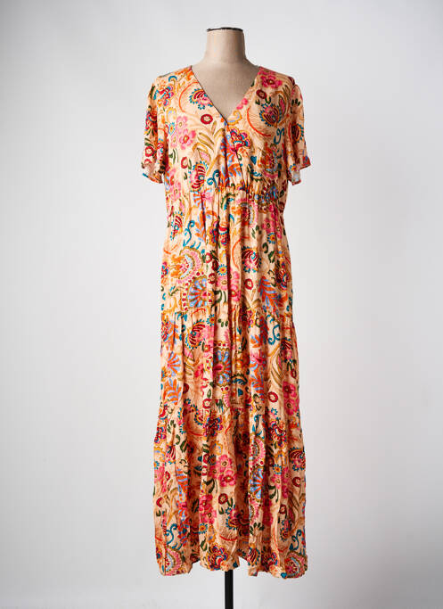 Robe longue orange C'EST BEAU LA VIE pour femme