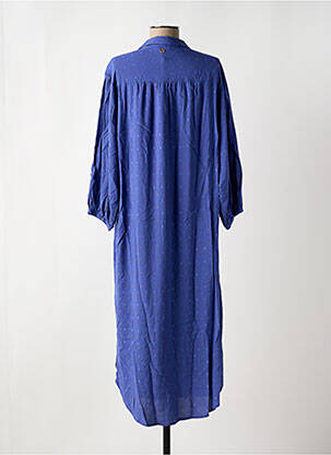 Robe mi-longue coupe fluide manches longues bleu LOLA ESPELETA femme