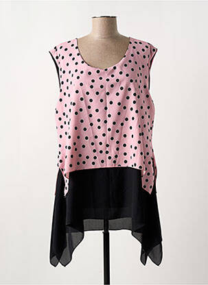 Tunique sans manche tissage crêpe rose SPG WOMAN femme