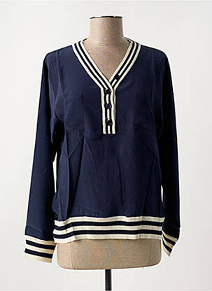 Blouse manches longues manches longues bleu ESTHEME femme