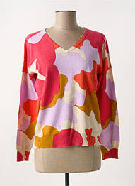 Pull coupe cintrée manches longues rouge ESTHEME femme