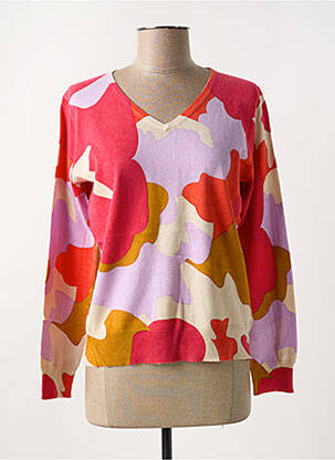 Pull coupe cintrée manches longues rouge ESTHEME femme