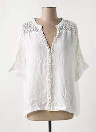 Blouse légère et transparente manches 3/4 beige SMASH WEAR femme