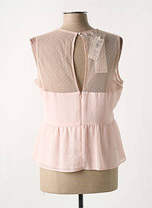 Top tissage crêpe sans manche rose ANDAMIO femme