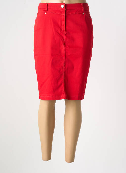 Jupe mi-longue taille normale rouge CHRISTINE LAURE femme