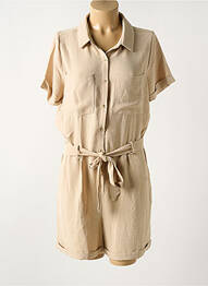 Combishort poches manches courtes beige DEELUXE femme