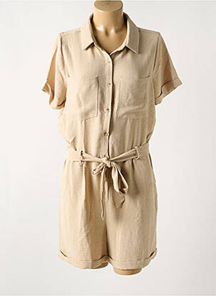 Combishort poches manches courtes beige DEELUXE femme