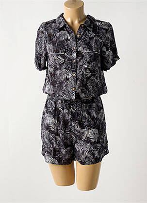 Combishort coupe fluide manches courtes noir DEELUXE femme