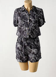 Combishort poches manches courtes noir DEELUXE femme