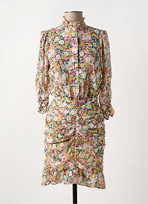 Robe mi-longue coupe fluide manches longues rose CHATTAWAK femme