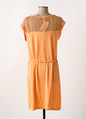 Robe mi-longue manches courtes manches courtes orange DEELUXE femme