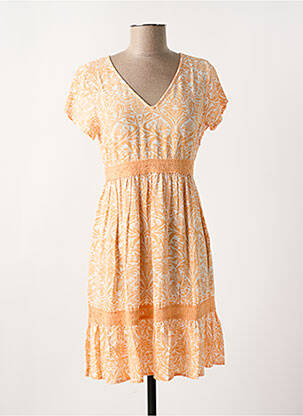 Robe courte manches courtes manches courtes orange DEELUXE femme