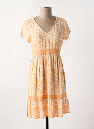 Robe courte manches courtes manches courtes orange DEELUXE femme