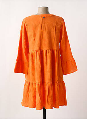 Robe courte manches 3/4 manches 3/4 orange DEELUXE femme