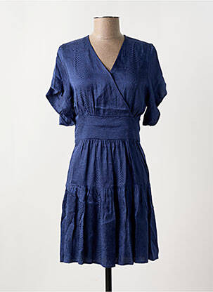 Robe courte manches courtes manches courtes bleu CHATTAWAK femme