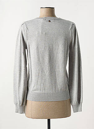 Pull tissage chiné manches longues gris DEELUXE femme