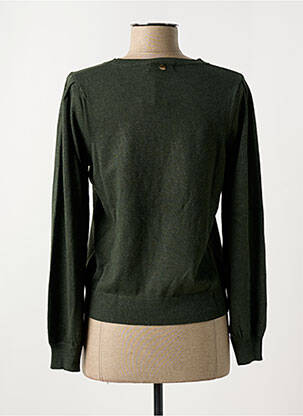 Pull tissage chiné manches longues vert DEELUXE femme