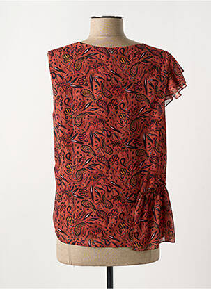 Blouse légère et transparente sans manche marron CHATTAWAK femme
