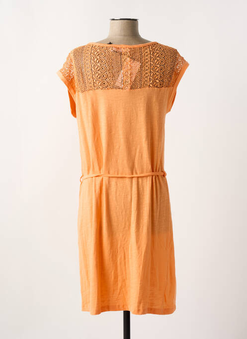 Robe mi-longue manches courtes manches courtes orange DEELUXE femme
