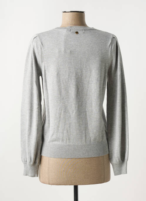 Pull tissage chiné manches longues gris DEELUXE femme