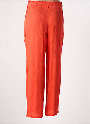 Pantalon droit tissage crêpe taille normale rouge LES TROPEZIENNES femme