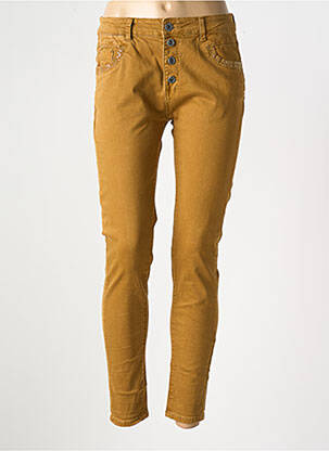 Jeans coupe slim stretch taille normale marron DENIM femme