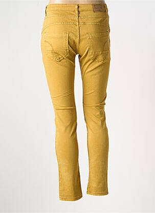 Pantalon slim tissage popeline taille normale jaune PLACE DU JOUR femme
