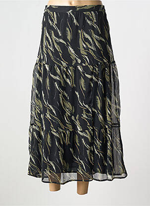 Jupe longue imprimé fantaisie noir ANGE femme
